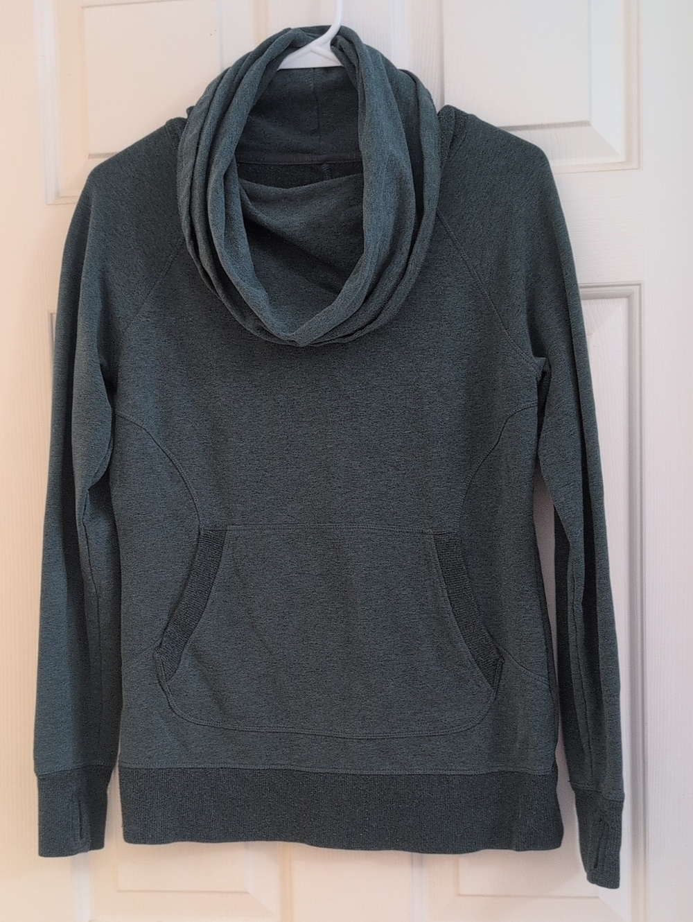L.L. Bean Teal Green Cowl-Neck Pullover Sweatshirt